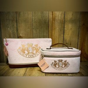 Juicy Couture Pink & Brown Matching Travel Bag Set of 2.